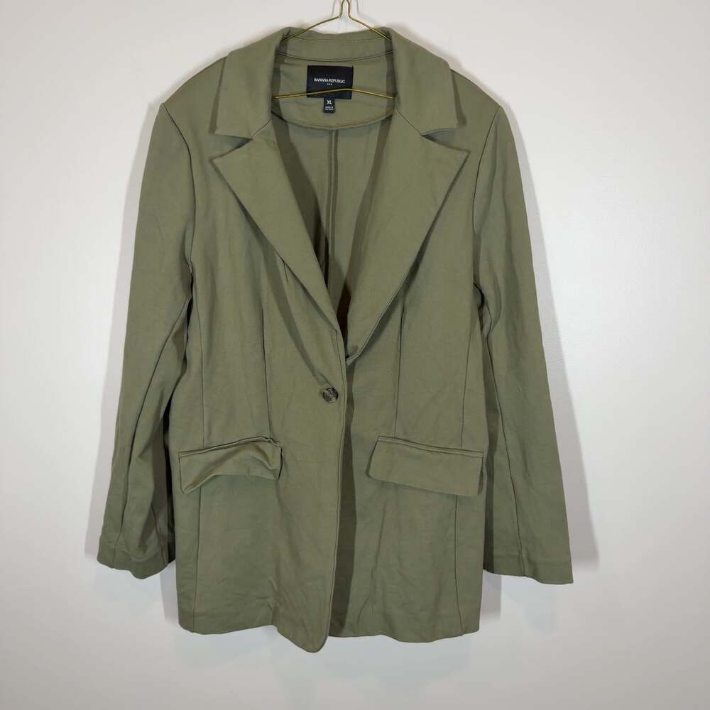Banana Republic Olive Green Blazer Jacket Women's Size XL Single Button